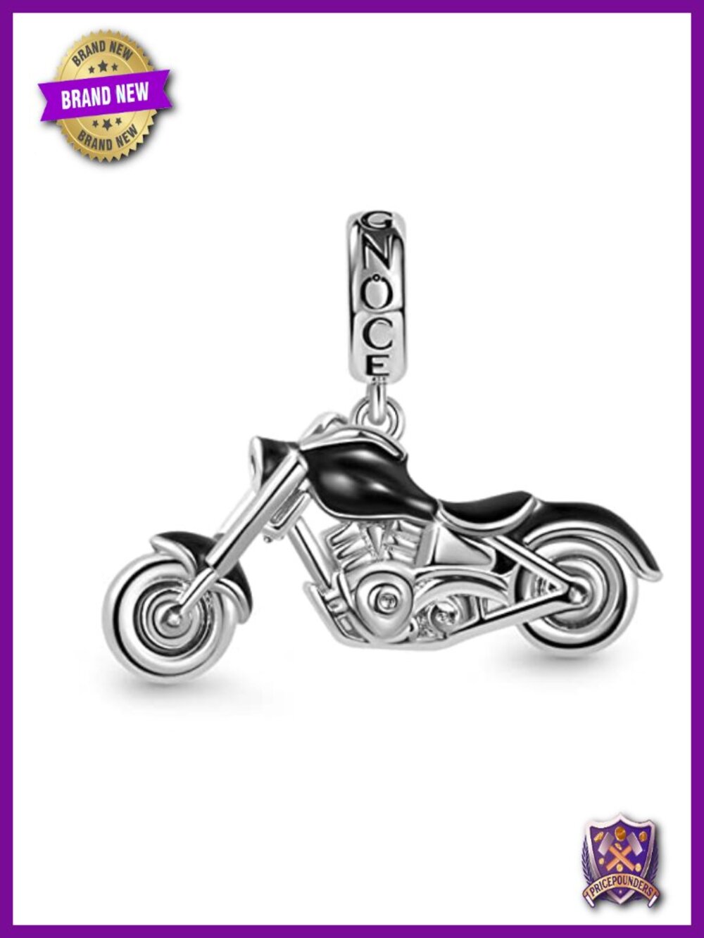 Motorcycle Pendant Charm Sterling Silver Dangle Charm Bracelet Necklace Women